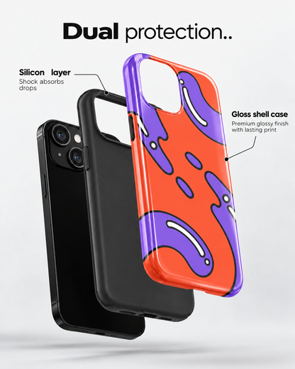 Purple Drip Gloss Shell Dual Protection iPhone Case