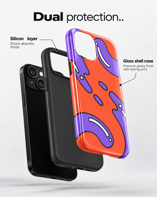 Purple Drip Gloss Shell Dual Protection iPhone Case