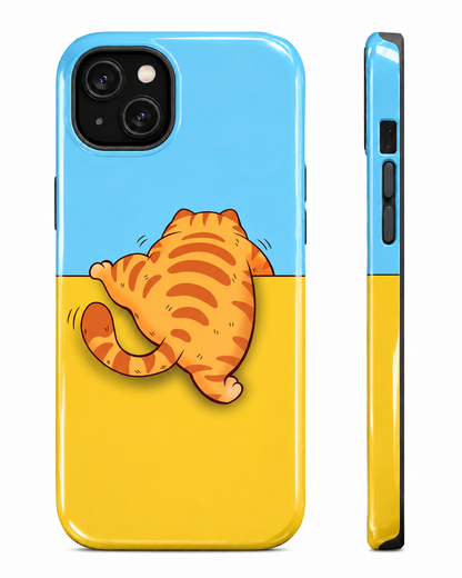 Lazy Cat Gloss Shell Dual Protection iPhone Case