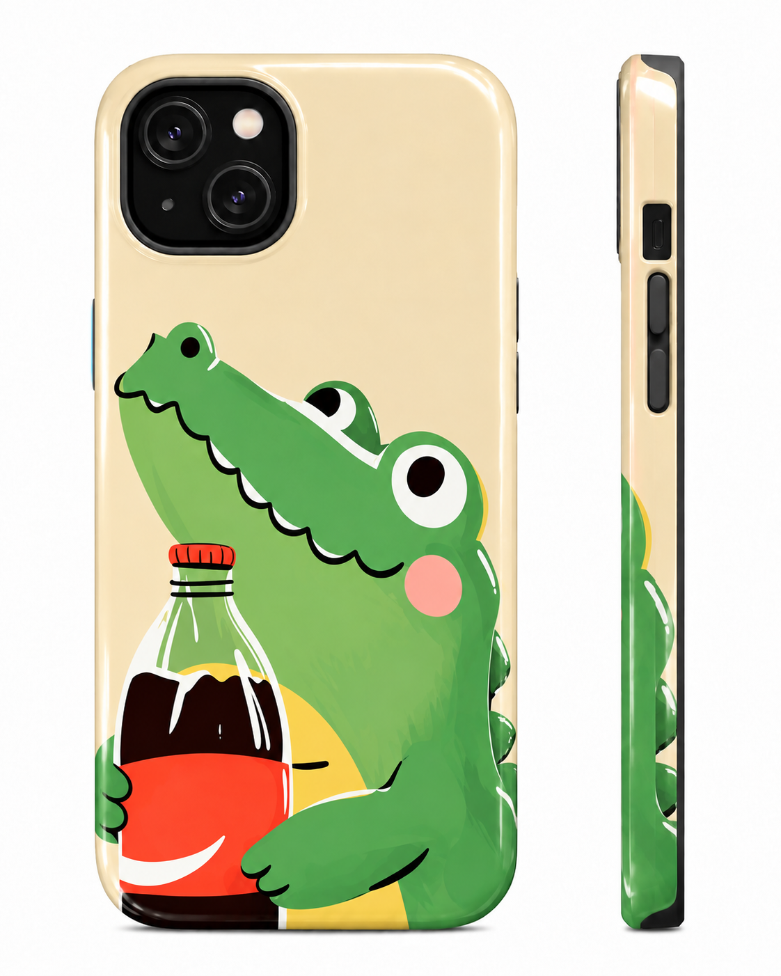 Cute Crocodile Gloss Shell Dual Protection iPhone Case