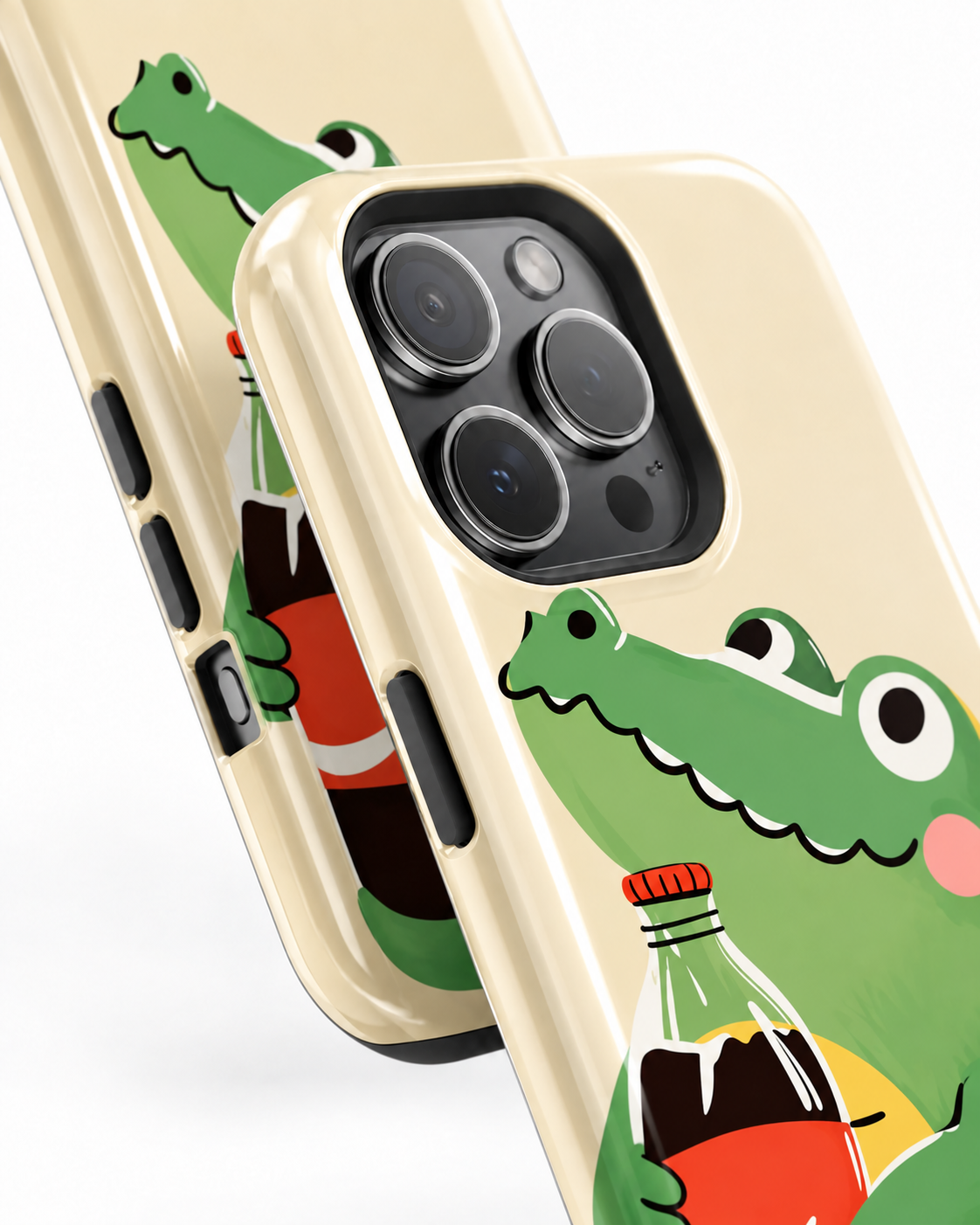 Cute Crocodile Gloss Shell Dual Protection iPhone Case