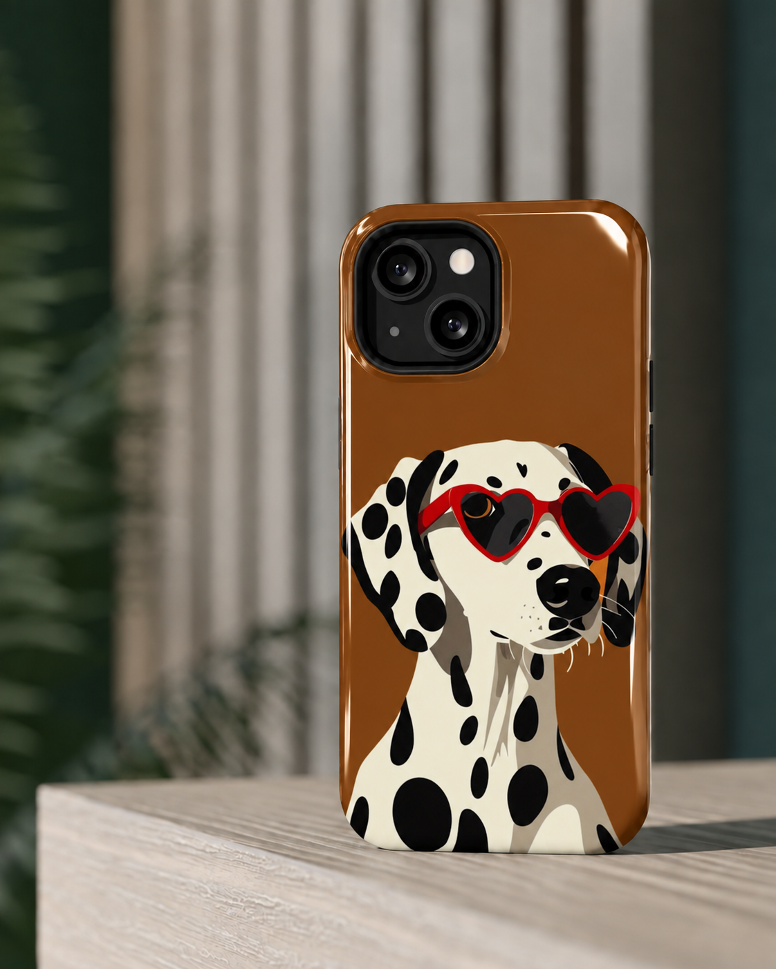 Cool Dalmation Sunglasses Gloss Shell Dual Protection Phone Case