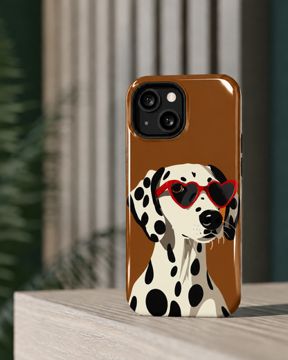 Cool Dalmation Sunglasses Gloss Shell Dual Protection Phone Case