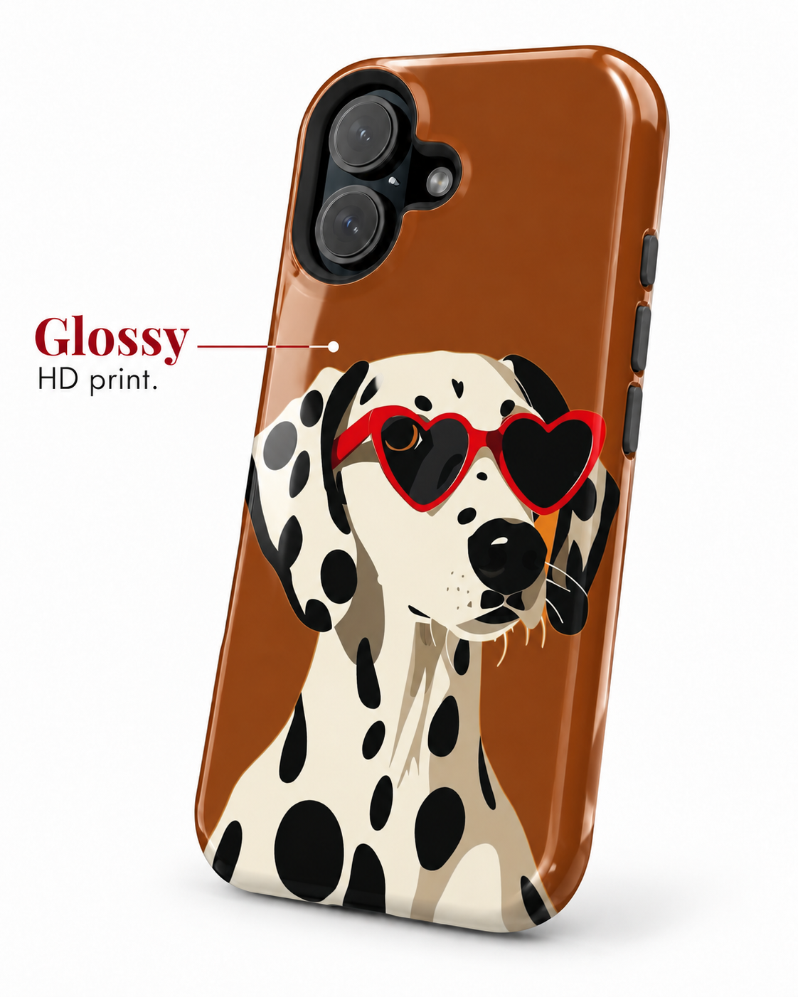 Cool Dalmation Sunglasses Gloss Shell Dual Protection Phone Case