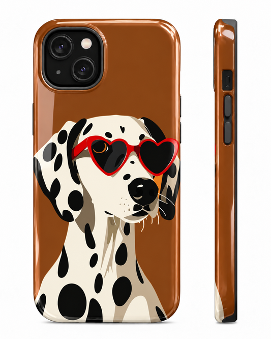 Cool Dalmation Sunglasses Gloss Shell Dual Protection Phone Case