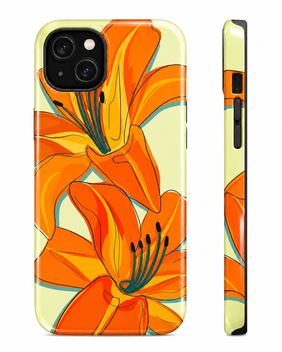 Tropical Lily Gloss Shell Dual Protection iPhone Case