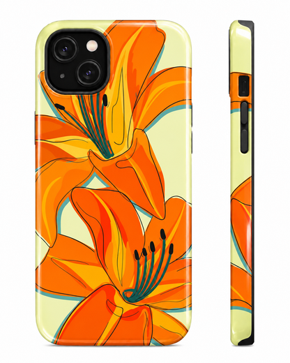 Tropical Lily Gloss Shell Dual Protection iPhone Case