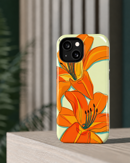Tropical Lily Gloss Shell Dual Protection iPhone Case