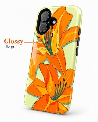 Tropical Lily Gloss Shell Dual Protection iPhone Case