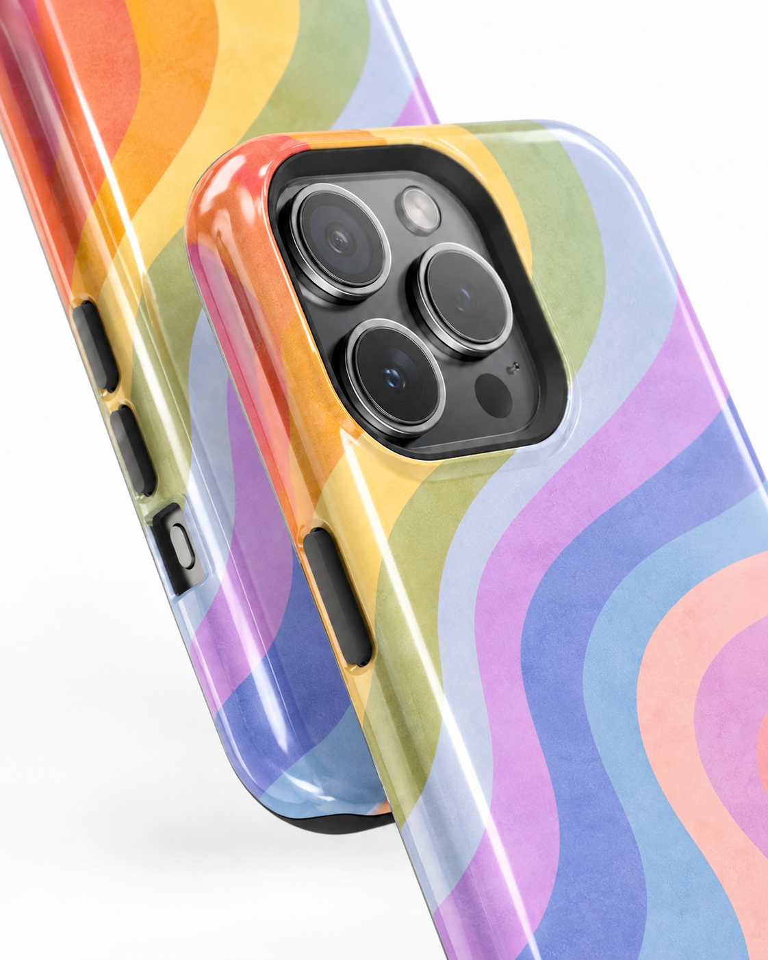 Pastel Waves Gloss Shell Dual Protection iPhone Case