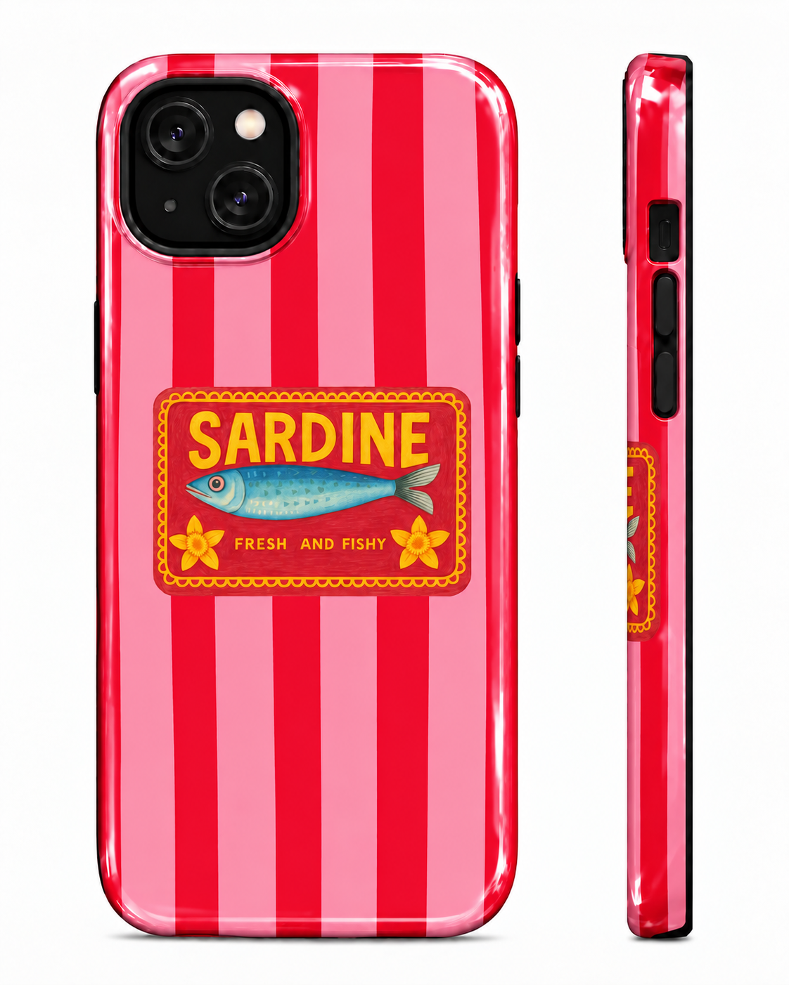Sardine Vintage Label Gloss Shell Dual Protection iPhone Case
