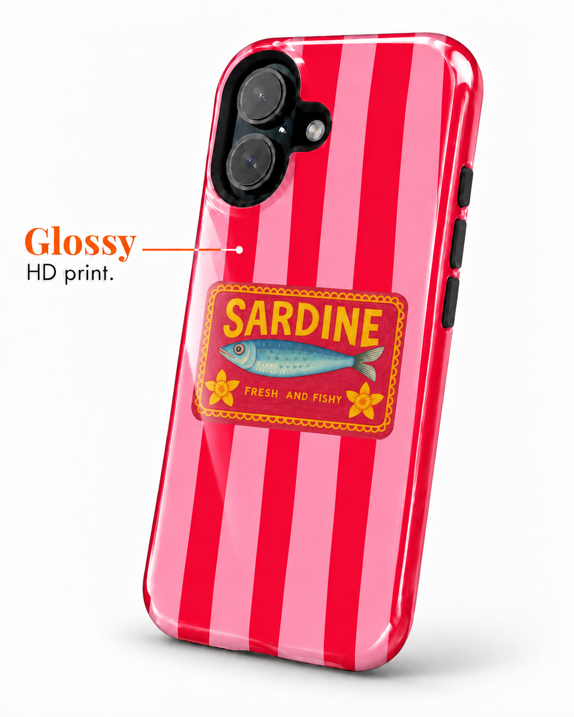 Sardine Vintage Label Gloss Shell Dual Protection iPhone Case