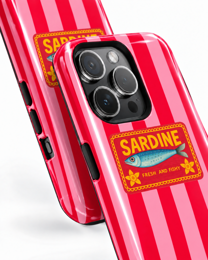 Sardine Vintage Label Gloss Shell Dual Protection iPhone Case