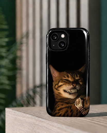 Rich Cat Bling Gloss Shell Dual Protection iPhone Case