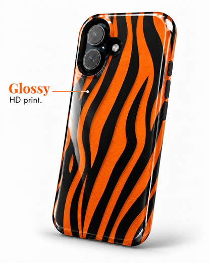 Tiger Stripe Gloss Shell Dual Protection iPhone Case