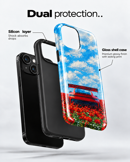 Porsche Poppy Drive Gloss Shell Dual Protection iPhone Case