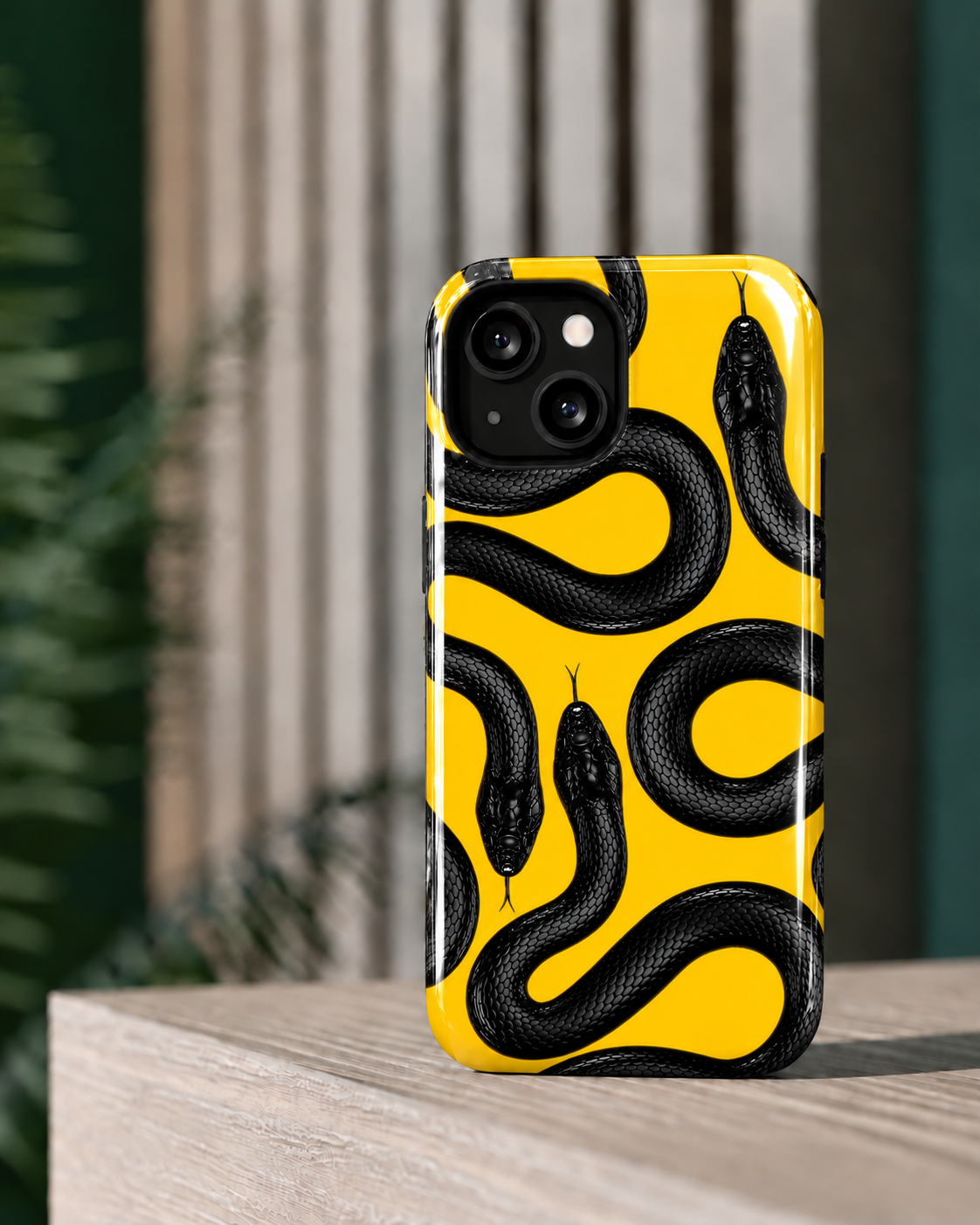 Black Snake Gloss Shell Dual Protection iPhone Case