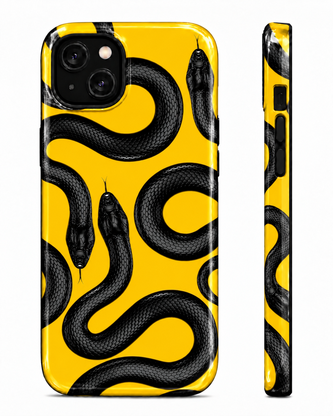 Black Snake Gloss Shell Dual Protection iPhone Case