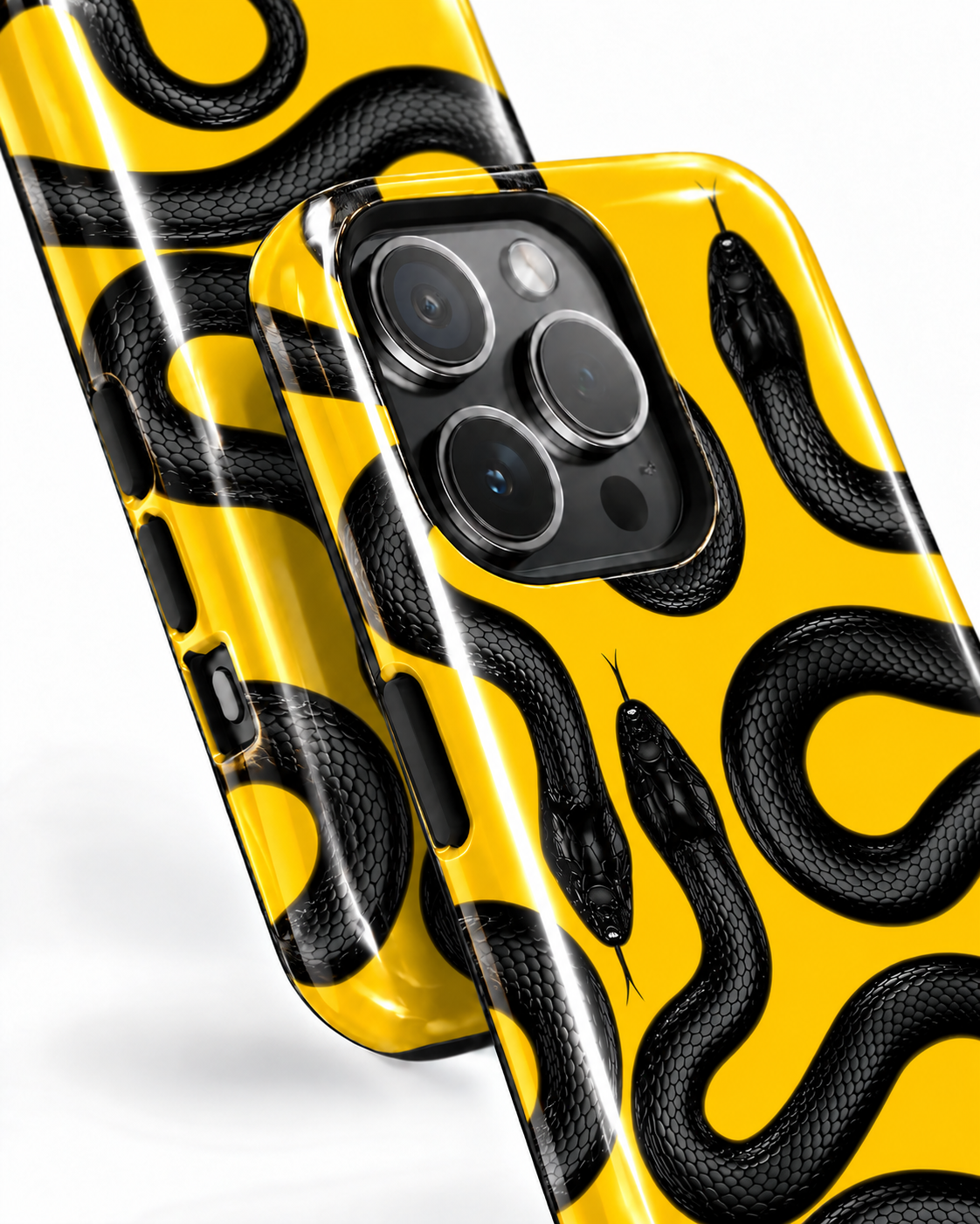 Black Snake Gloss Shell Dual Protection iPhone Case