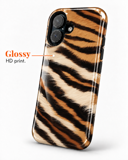 Tiger Fur Gloss Shell Dual Protection iPhone Case