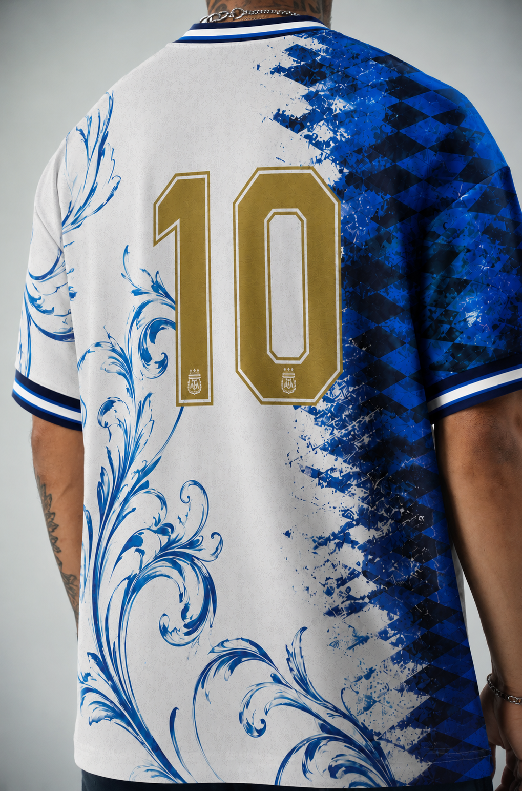 Argentina Retro X Fusion Jersey | V-Neck Oversized T-shirt