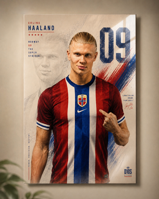 Erling Haaland Norway Premium Metal Poster