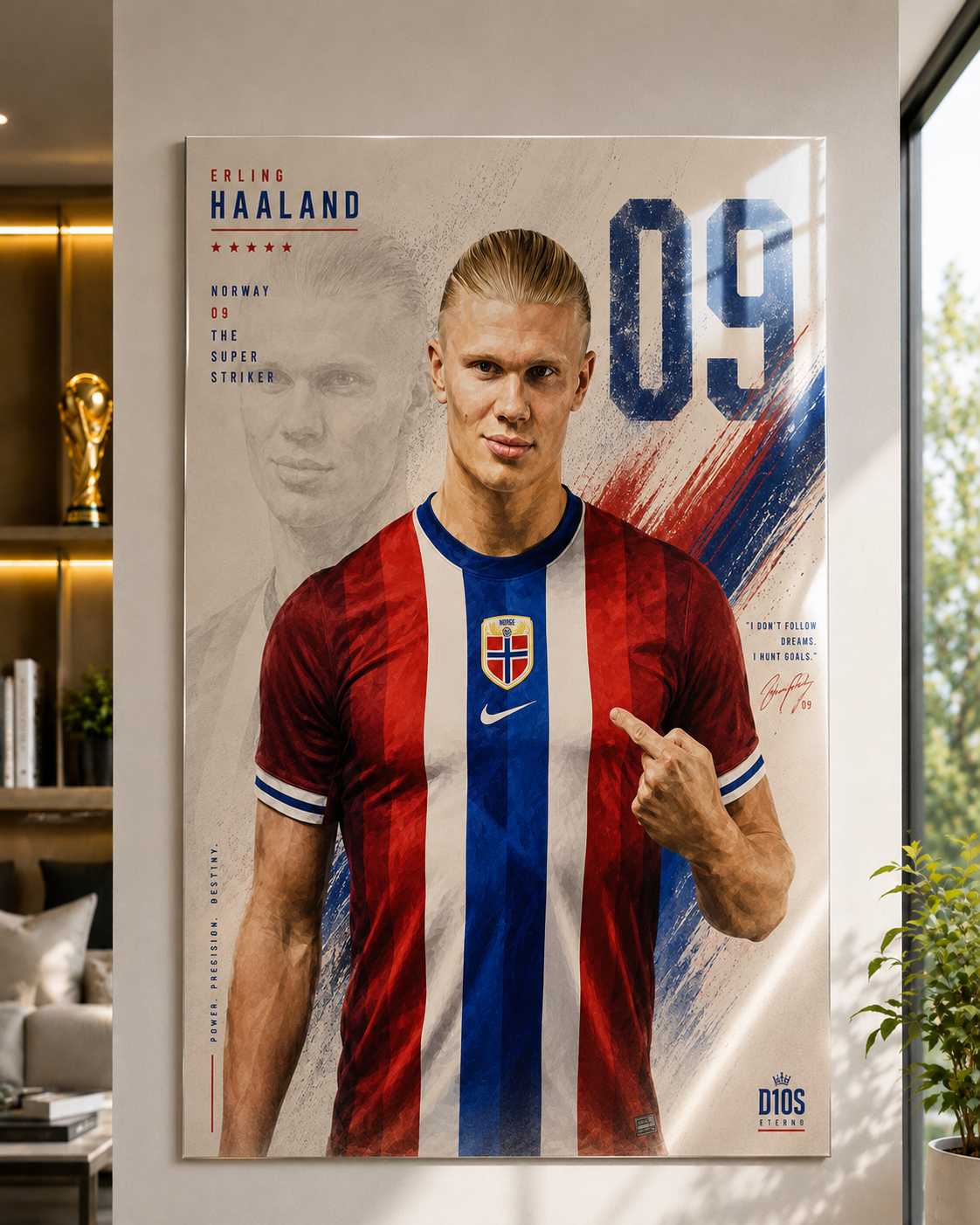 Erling Haaland Norway Premium Metal Poster