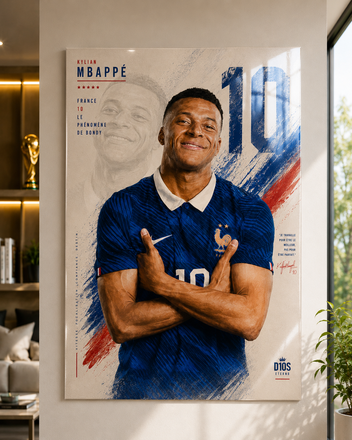 Kylian Mbappé France Premium Metal Poster