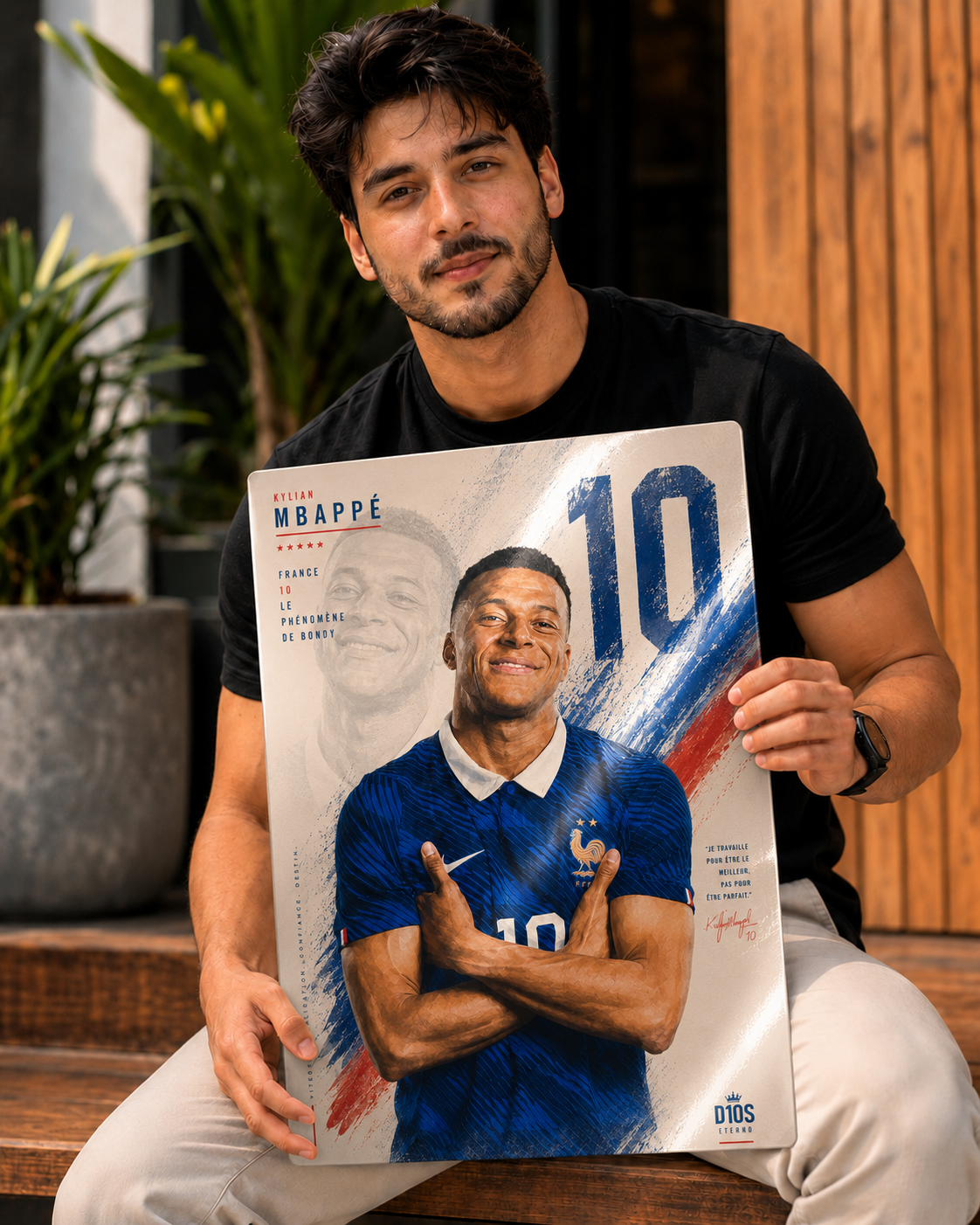 Kylian Mbappé France Premium Metal Poster