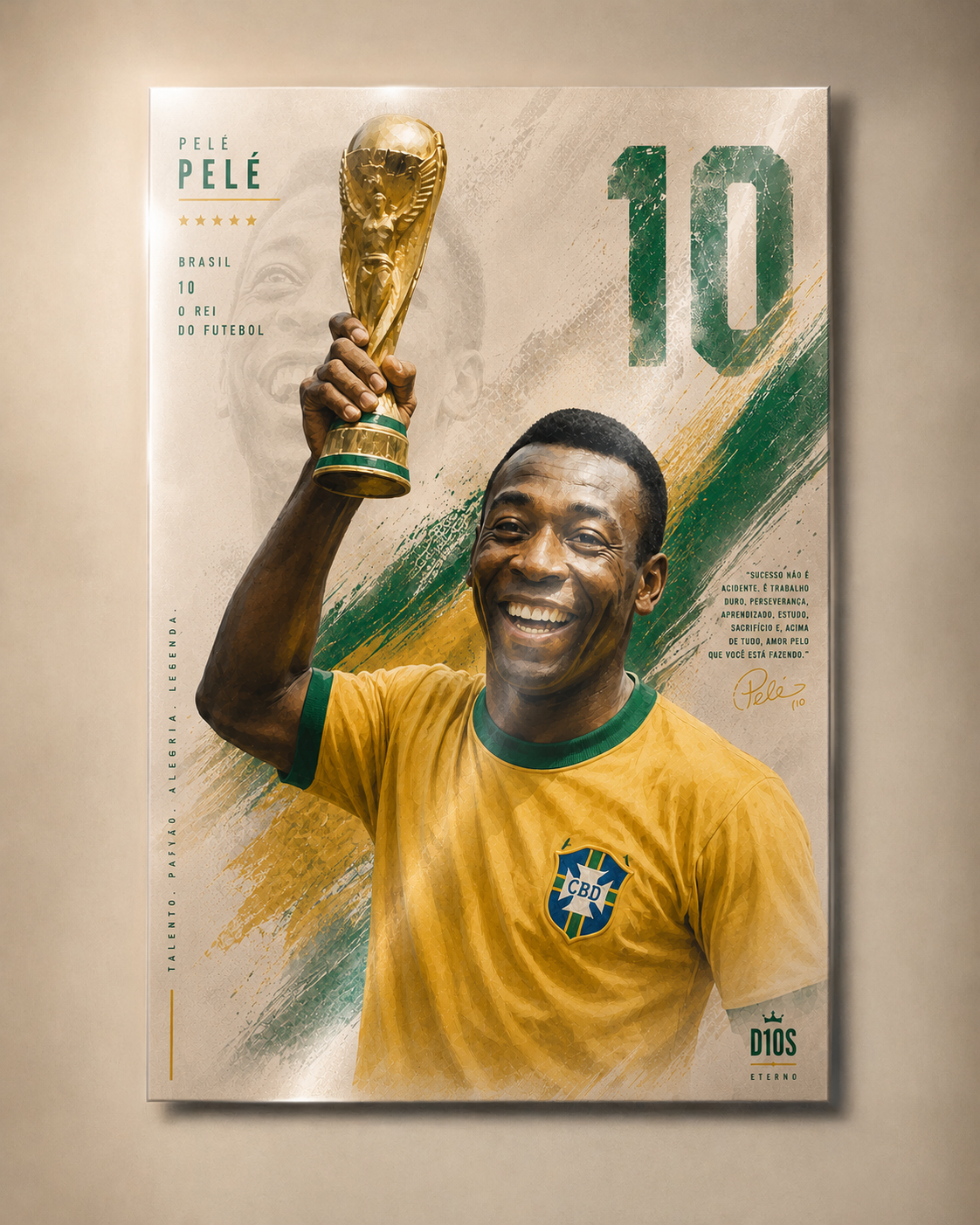 Pelé Brazil Premium Metal Poster