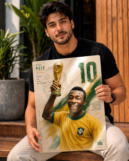 Pelé Brazil Premium Metal Poster