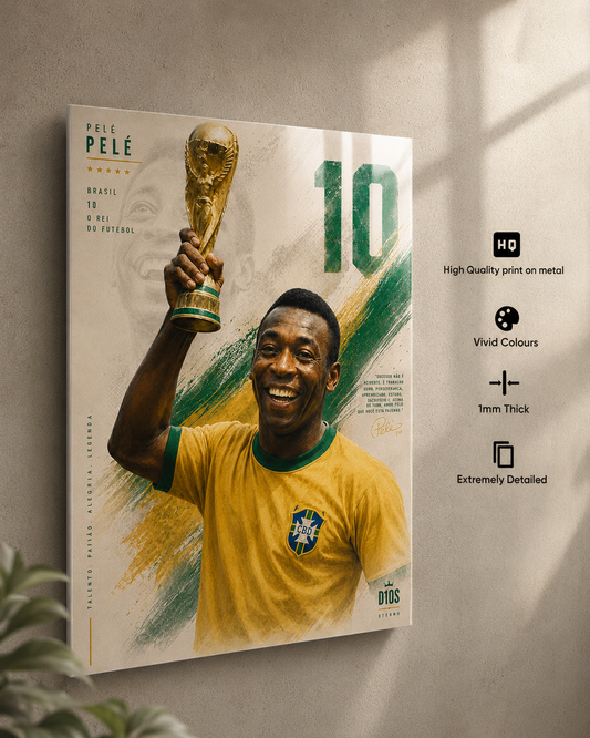 Pelé Brazil Premium Metal Poster