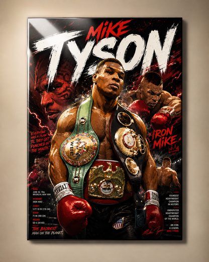 Mike Tyson "Iron Mike" Premium Metal Poster