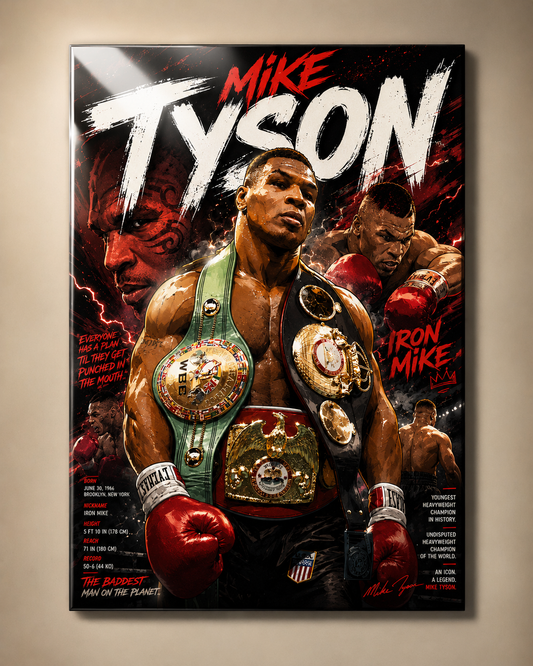 Mike Tyson "Iron Mike" Premium Metal Poster