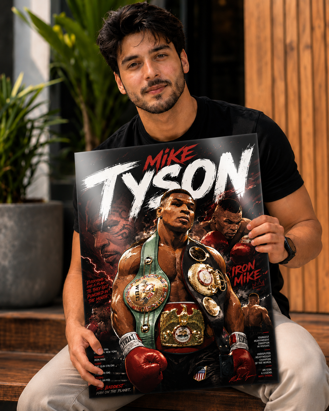 Mike Tyson "Iron Mike" Premium Metal Poster