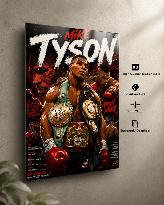 Mike Tyson "Iron Mike" Premium Metal Poster