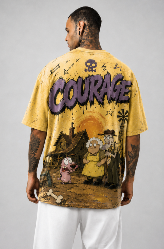 Courage the Cowardly Dog Oversized Graphic T-Shirt