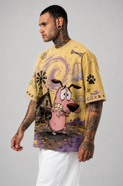 Courage the Cowardly Dog Oversized Graphic T-Shirt