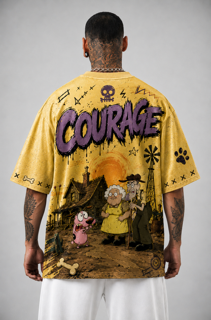 Courage the Cowardly Dog Oversized Graphic T-Shirt