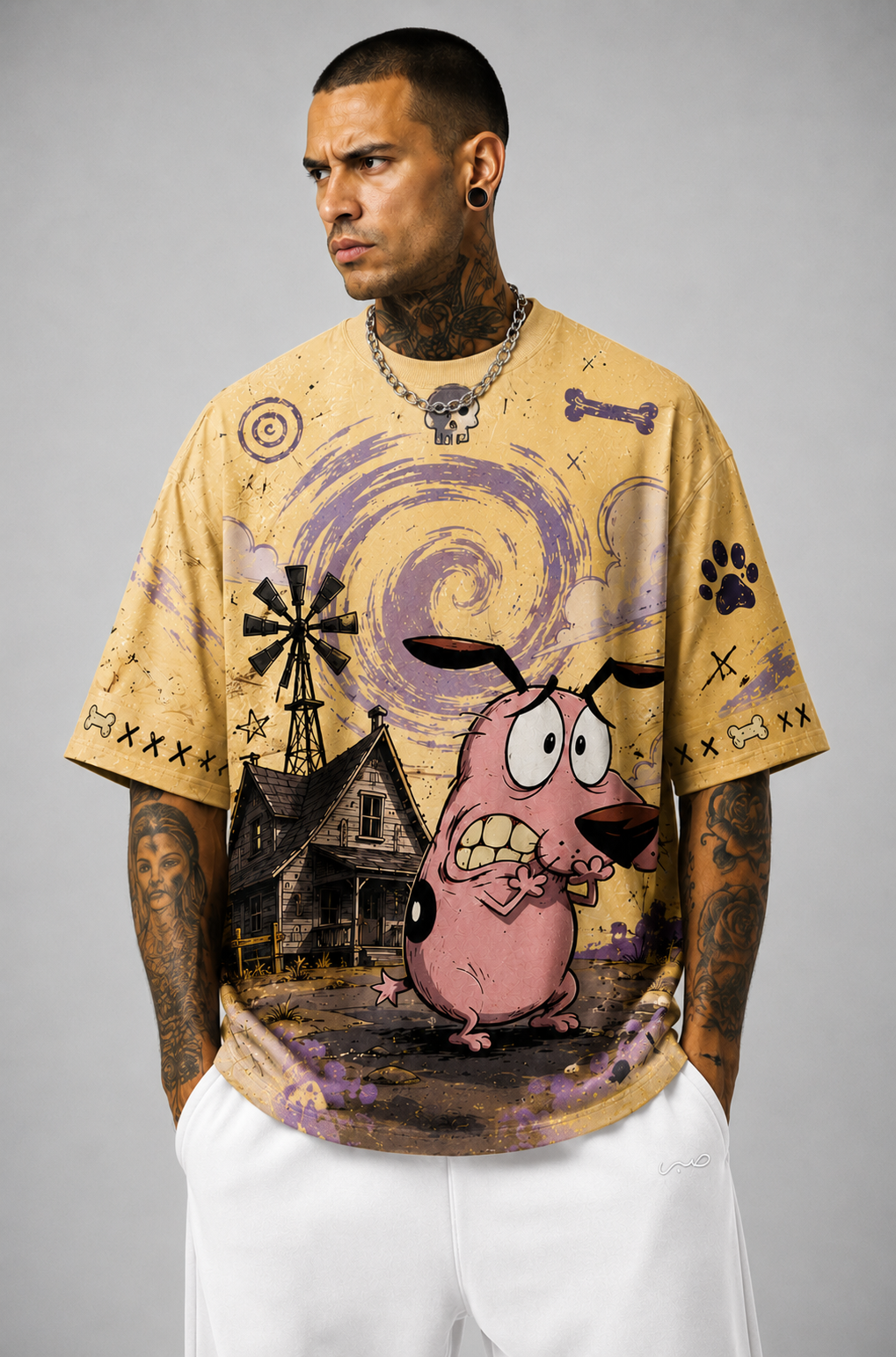 Courage the Cowardly Dog Oversized Graphic T-Shirt