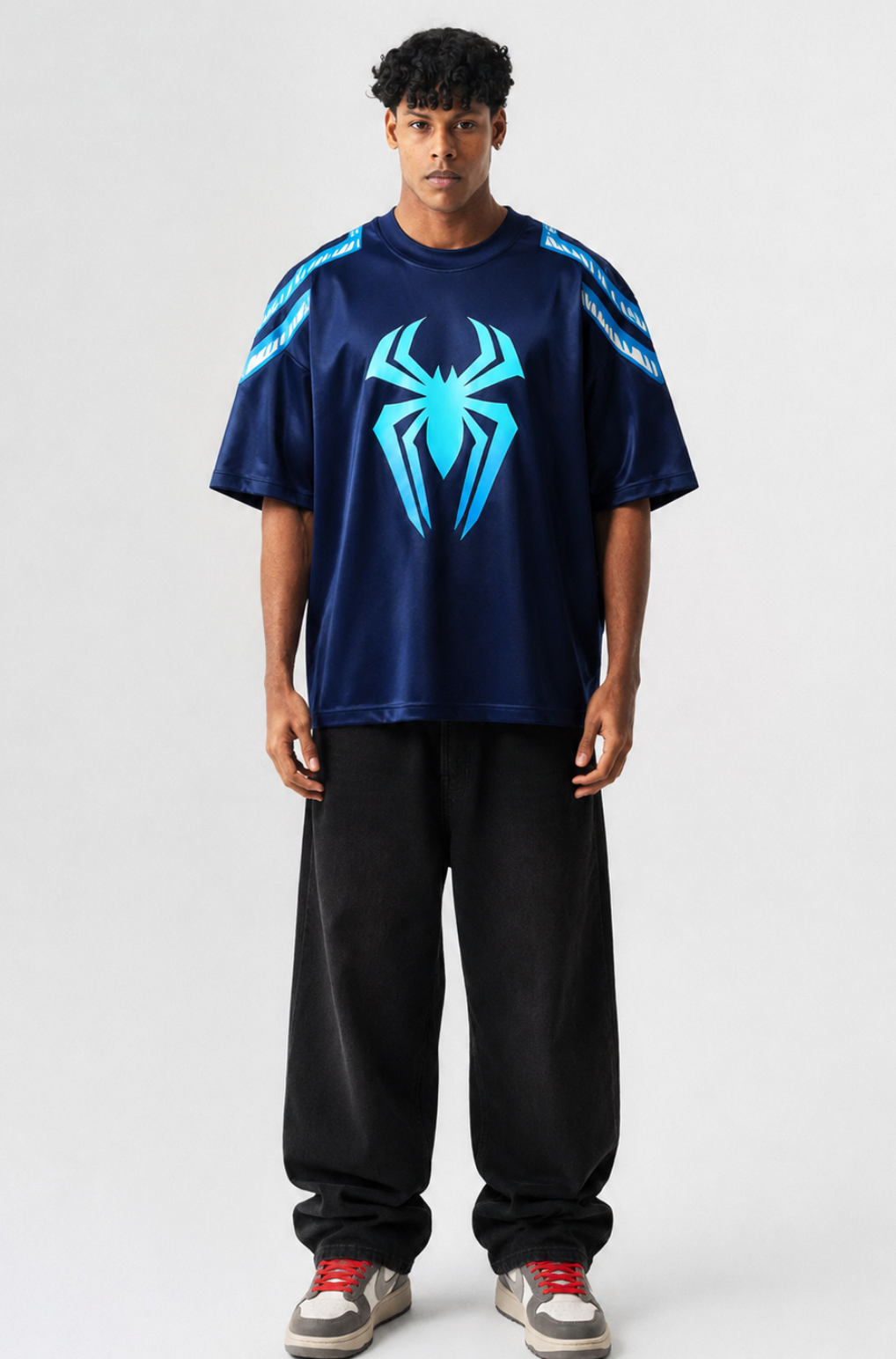 Spider Emblem Oversized Jersey T-Shirt