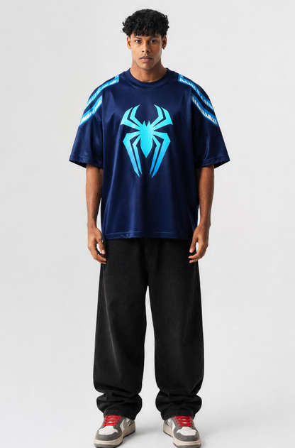 Spider Emblem Oversized Jersey T-Shirt