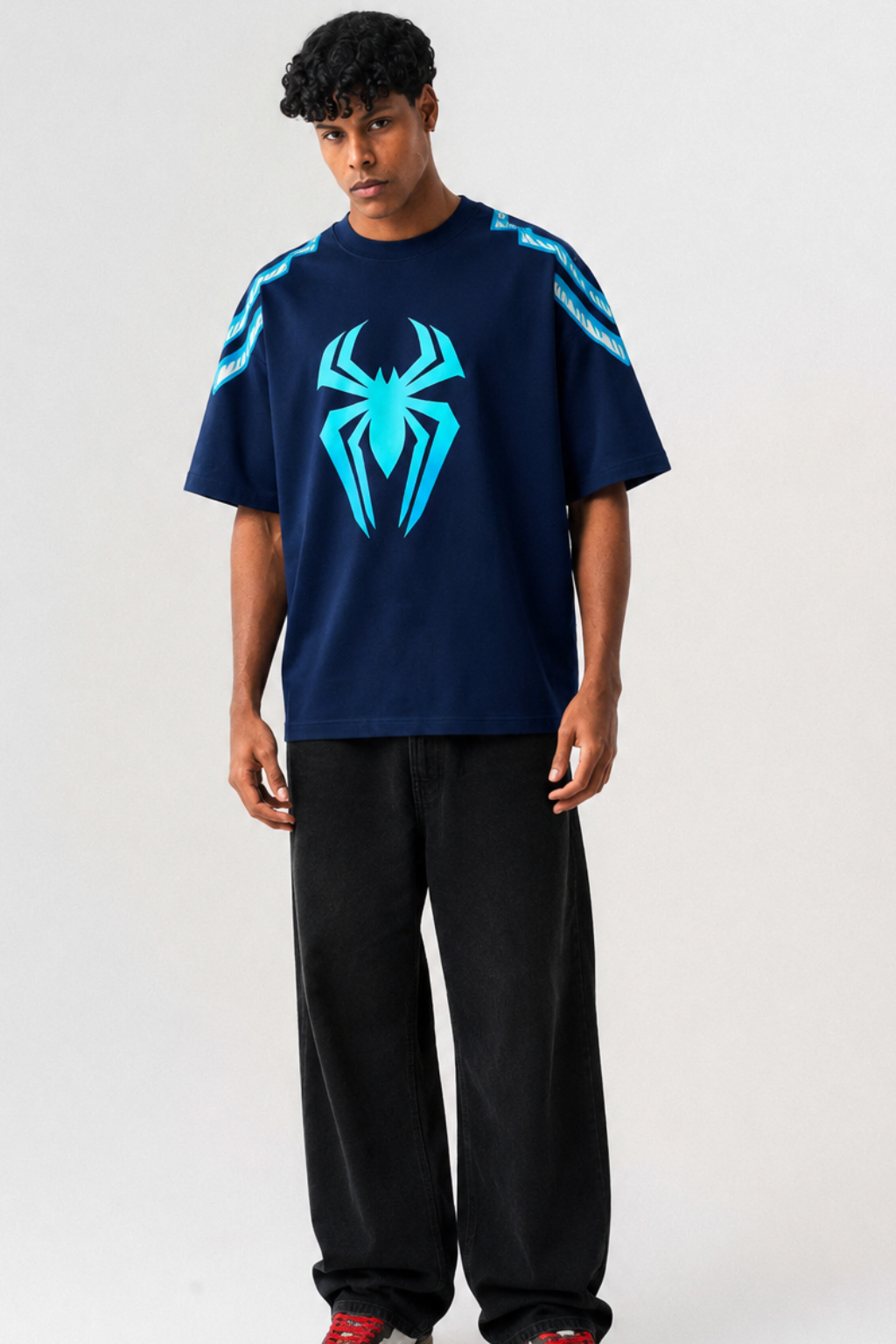 Spider Emblem Oversized Jersey T-Shirt