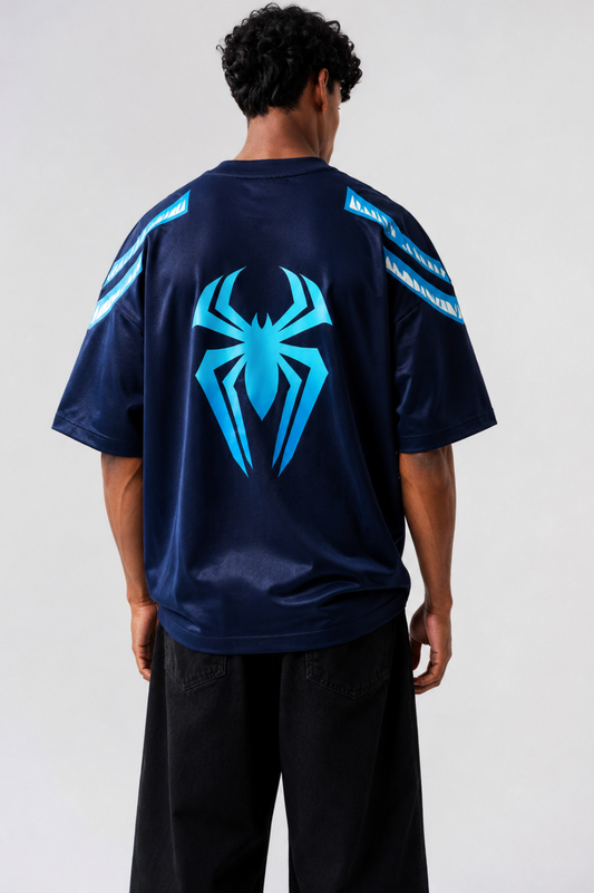 Spider Emblem Oversized Jersey T-Shirt