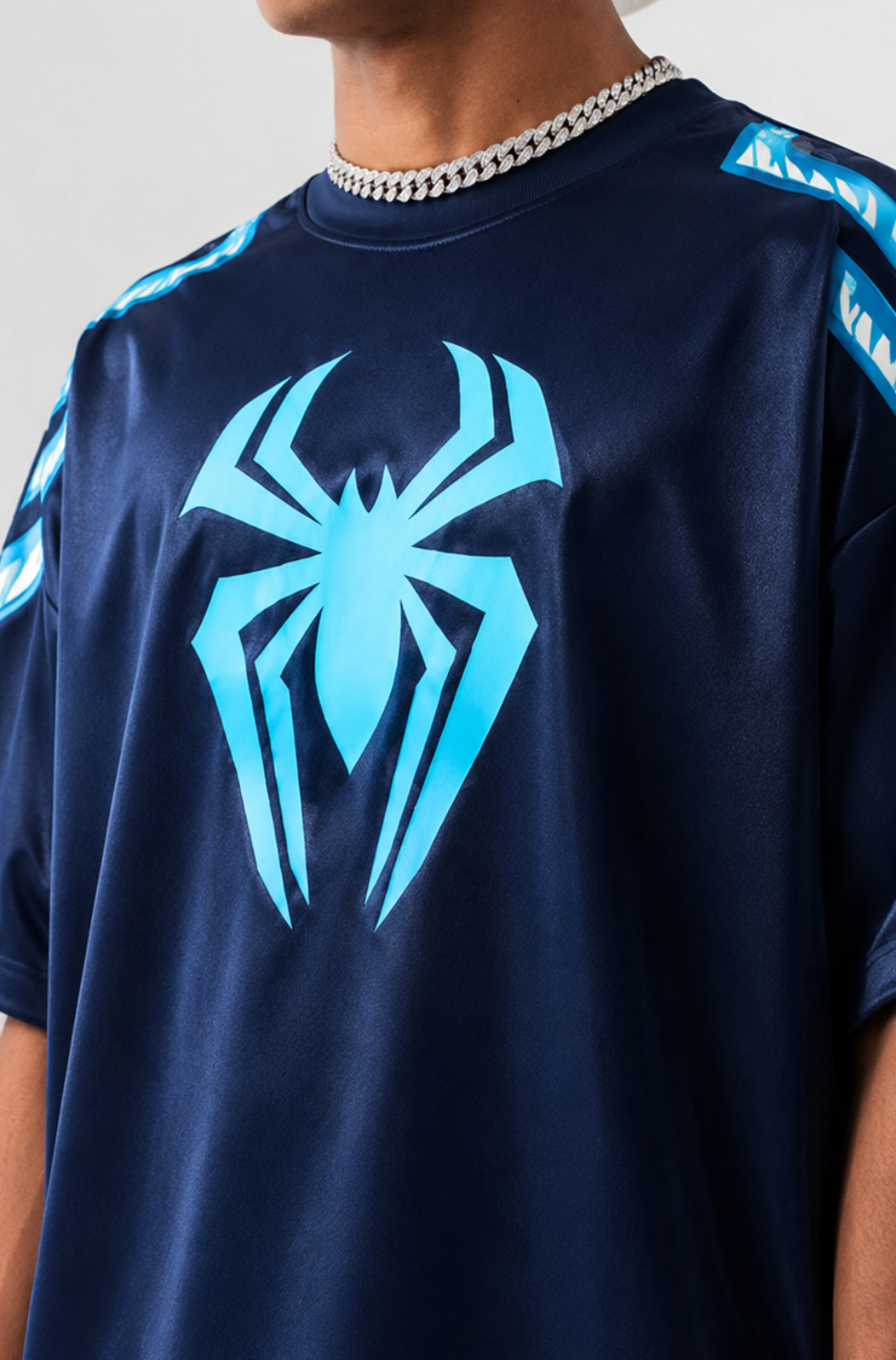 Spider Emblem Oversized Jersey T-Shirt