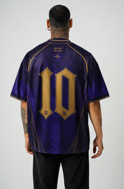 Barca Away Inspired Jersey | V-Neck Oversized T-shirt