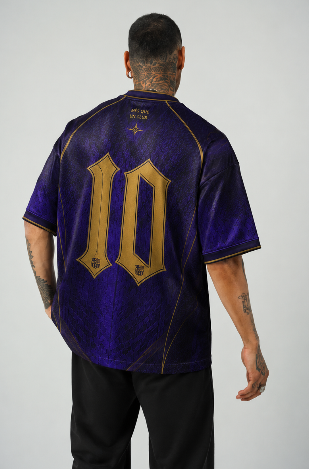 Barca Away Inspired Jersey | V-Neck Oversized T-shirt
