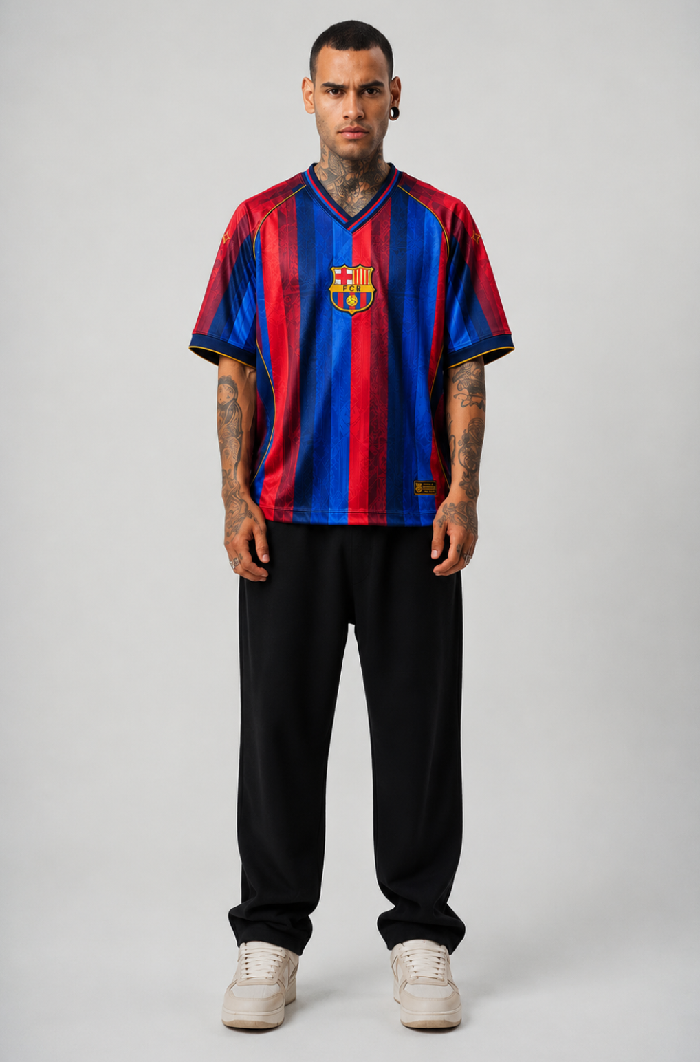 Barca Home Inspired Jersey | V-Neck Oversized T-shirt