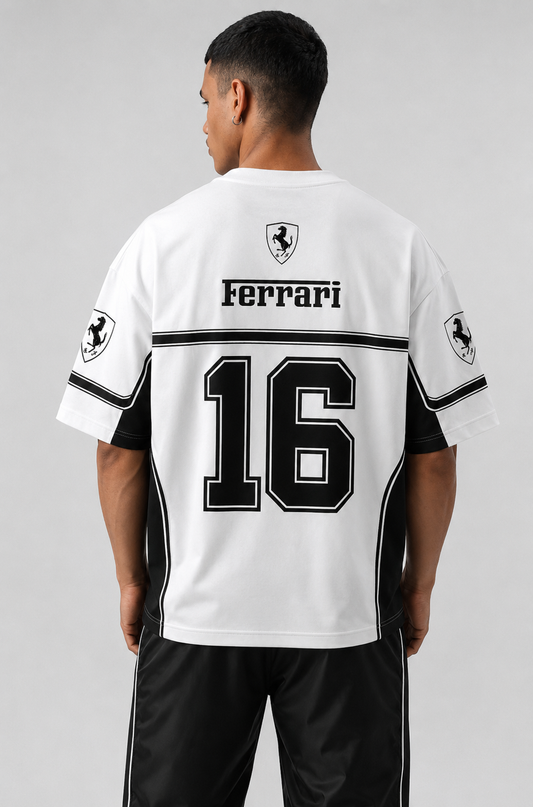 Monochrome Racing Jersey | Oversized T-shirt