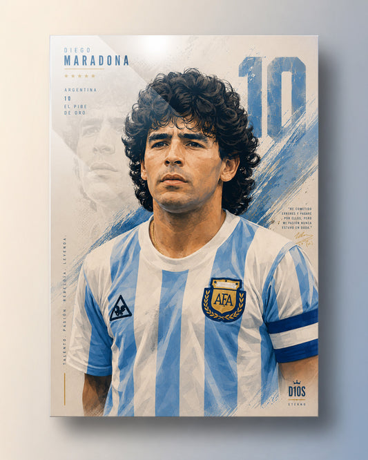 Diego Maradona "El Pibe de Oro" Metal Poster